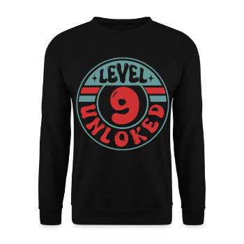 Niveau 9 débloqué – Conception d’anniversaire de joueur - Sweat-shirt Unisexe - noir - Devant - Alina (178cm) & Michal (187cm)