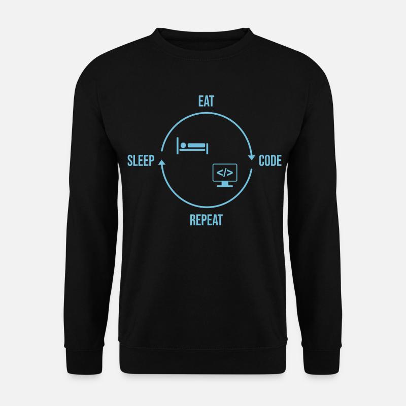Eat Sleep Code Repeat - Programmer Cycle - Unisex Sweatshirt - black