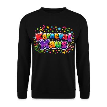 Karnevalsmaus Köln Kölner Alaaf Geschenk Lustig - Unisex Pullover - Schwarz - Vorne - Alina (178cm) & Michal (187cm)