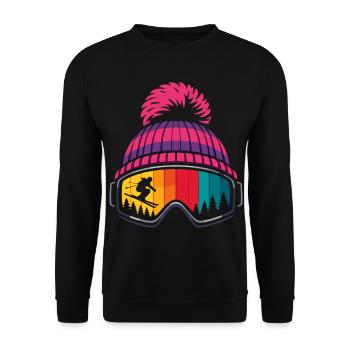 Après Ski Skier Hat Ski Goggles Sports d’hiver - Sweat-shirt Unisexe - noir - Devant - Alina (178cm) & Michal (187cm)