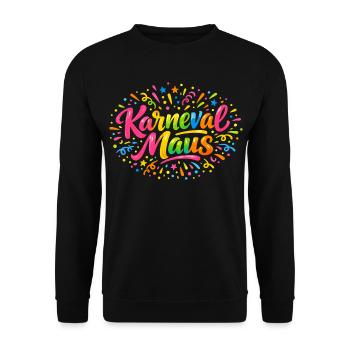 Karnevalsmaus Karneval Köln Süß Niedlich Geschenk - Unisex Pullover - Schwarz - Vorne - Alina (178cm) & Michal (187cm)