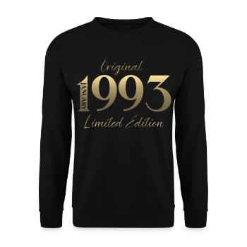 33rd Birthday Original January 1993 - Unisex Sweatshirt - black - Front - Alina (178cm) & Michal (187cm)