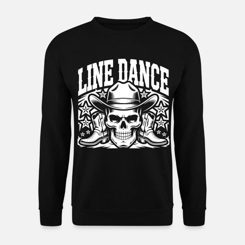 Line Dance Schädel Cowboy - Unisex Pullover - Schwarz