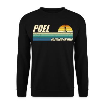 Baltic Sea POEL NOSTALGIA BY THE SEA Retro Funny - Unisex Sweatshirt - black - Front - Alina (178cm) & Michal (187cm)