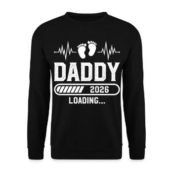Papa 2026 neuer Vater lädt 2026 - Unisex Pullover - Schwarz - Vorne - Alina (178cm) & Michal (187cm)