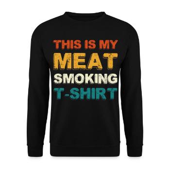 Meat Tuxedo T-Shirt – Grillfreund - Unisex Sweatshirt - black - Front - Alina (178cm) & Michal (187cm)