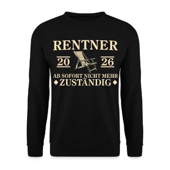 Retraite 2026 Retraite Non responsable - Sweat-shirt Unisexe - noir - Devant - Alina (178cm) & Michal (187cm)