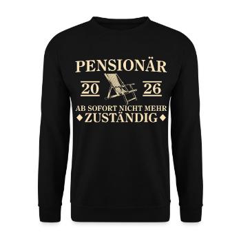 Retraite 2026 Non responsable - Sweat-shirt Unisexe - noir - Devant - Alina (178cm) & Michal (187cm)