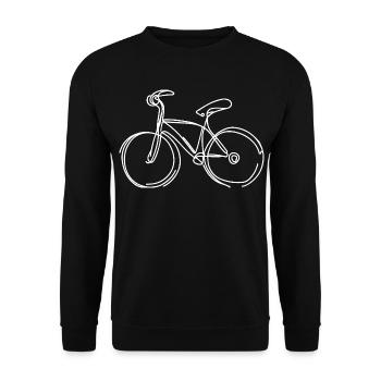 Fahrrad Skizze - Unisex Pullover - Schwarz - Vorne - Alina (178cm) & Michal (187cm)