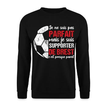 Brest Supporter Brest Football Gift - Unisex Sweatshirt - black - Front - Alina (178cm) & Michal (187cm)