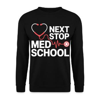 Med School Stethoscope Heart Tea - Unisex Sweatshirt - black - Front - Alina (178cm) & Michal (187cm)