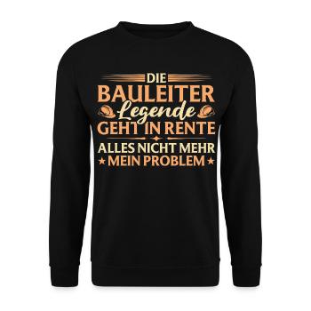 Directeur de construction à la retraite Légende dans un cadeau de retraite - Sweat-shirt Unisexe - noir - Devant - Alina (178cm) & Michal (187cm)