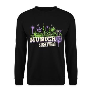 Munich Munich Skyline City Germany Graffiti - Unisex Sweatshirt - black - Front - Alina (178cm) & Michal (187cm)