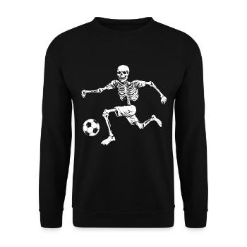 Funny Skeleton Soccer Soccer Player - Unisex Sweatshirt - black - Front - Alina (178cm) & Michal (187cm)