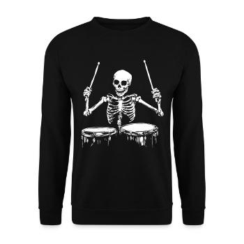 Skeleton Drummer Drums Drummer Drums - Unisex Sweatshirt - black - Front - Alina (178cm) & Michal (187cm)