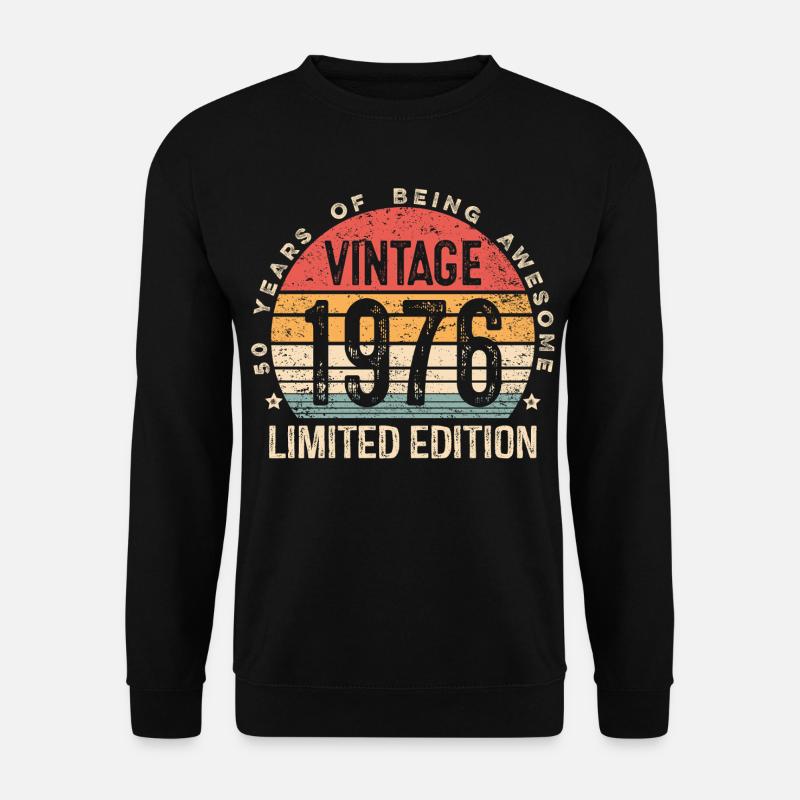 50 Geburtstag Retro Shirt – 1976 Vintage Geschenk - Unisex Pullover - Schwarz