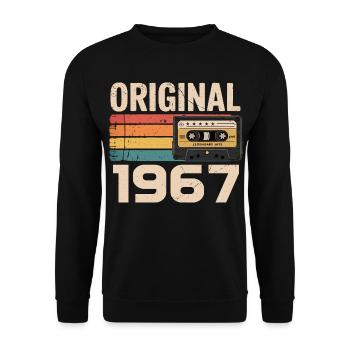 Original 1967 Vintage 1967 Rétro Anniversaire - Sweat-shirt Unisexe - noir - Devant - Alina (178cm) & Michal (187cm)