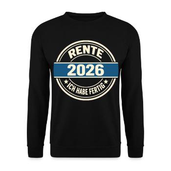 Pensionnaire 2026 J’ai terminé - Sweet Pension Happened - Sweat-shirt Unisexe - noir - Devant - Alina (178cm) & Michal (187cm)