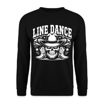 Line Dance Skull Cowboy - Unisex Sweatshirt - black - Front - Alina (178cm) & Michal (187cm)