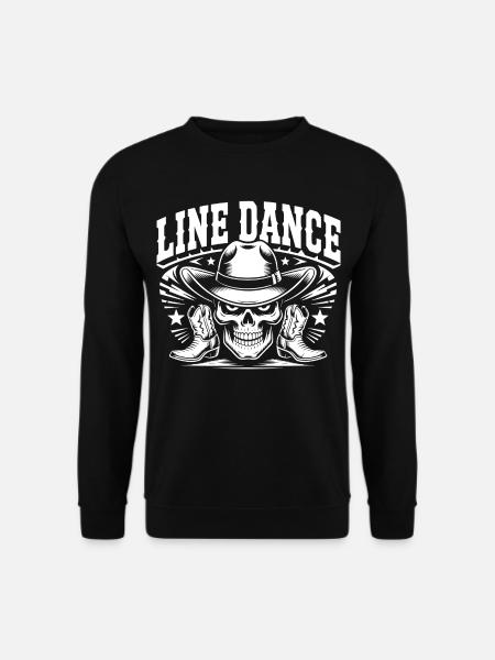 Line Dance Skull Cowboy - Unisex Sweatshirt - black