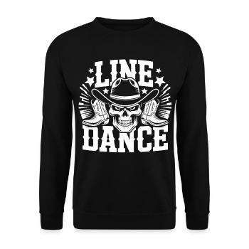 Line Dance Skull Western - Unisex Sweatshirt - black - Front - Alina (178cm) & Michal (187cm)