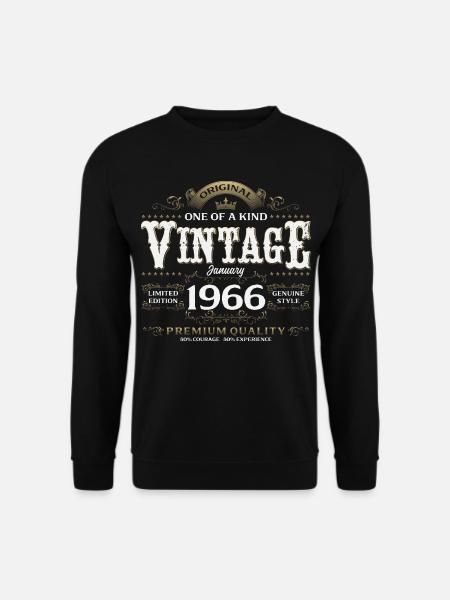 60e anniversaire Millésime janvier 1966 - Sweat-shirt Unisexe - noir