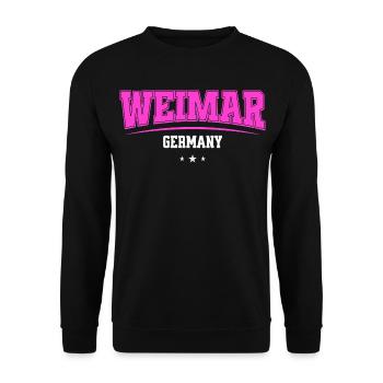 Weimar Germany Pink Retro Logo - Unisex Sweatshirt - black - Front - Alina (178cm) & Michal (187cm)