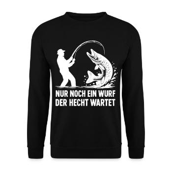 Pike Waiting A Cast Fishing Angler Gift - Unisex Sweatshirt - black - Front - Alina (178cm) & Michal (187cm)