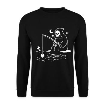 Grim Reaper's Heart Catcher - Unisex Sweatshirt - black - Front - Alina (178cm) & Michal (187cm)