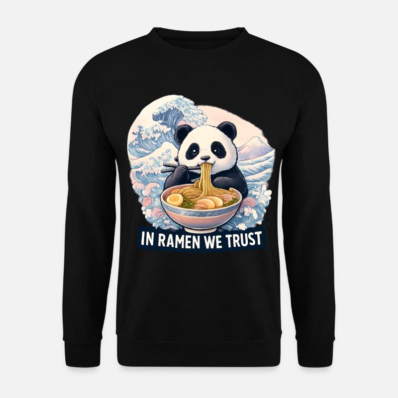 Panda Ramen Nudel Bowl - Unisex Pullover - Schwarz