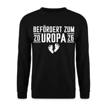 Babyparty Befördert zum Uropa 2026 - Unisex Pullover - Schwarz - Vorne - Alina (178cm) & Michal (187cm)