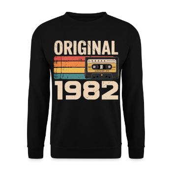 Original 1982 Vintage 1982 Rétro Anniversaire - Sweat-shirt Unisexe - noir - Devant - Alina (178cm) & Michal (187cm)