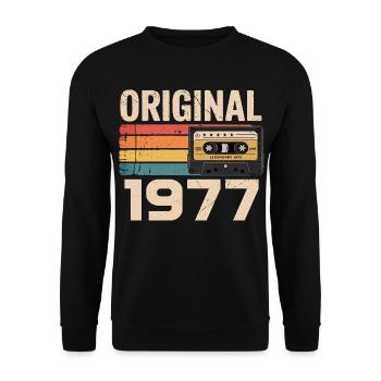 Original 1977 Vintage 1977 Rétro Anniversaire - Sweat-shirt Unisexe - noir - Devant - Alina (178cm) & Michal (187cm)