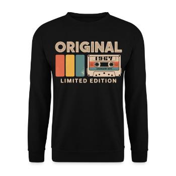 Original 1967 Geburtstag 1967 Geschenk 1967 Retro - Unisex Pullover - Schwarz - Vorne - Alina (178cm) & Michal (187cm)
