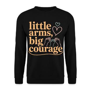 Pediatric Nurse Little Arms Big Courage Kids Nurse - Unisex Pullover - Schwarz - Vorne - Alina (178cm) & Michal (187cm)