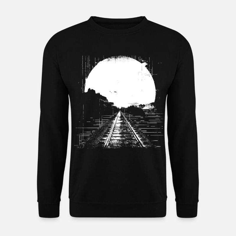 Eisenbahn Zeichnung - Unisex Pullover - Schwarz