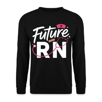 Future RN Stethoskop & Klinik - Unisex Pullover - Schwarz - Vorne - Alina (178cm) & Michal (187cm)