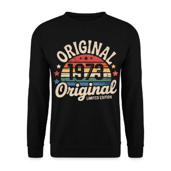 1973 Vintage Édition limitée Cadeau 1973 - Sweat-shirt Unisexe - noir - Devant - Alina (178cm) & Michal (187cm)