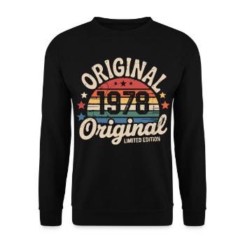 1978 Vintage Édition limitée Cadeau 1978 - Sweat-shirt Unisexe - noir - Devant - Alina (178cm) & Michal (187cm)