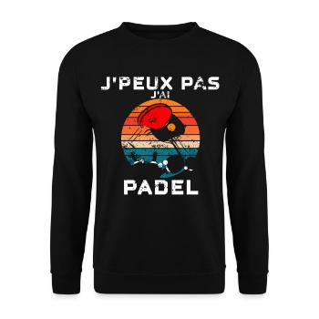 I Can't I Have Padel Vintage Soleil - Unisex Sweatshirt - black - Front - Alina (178cm) & Michal (187cm)