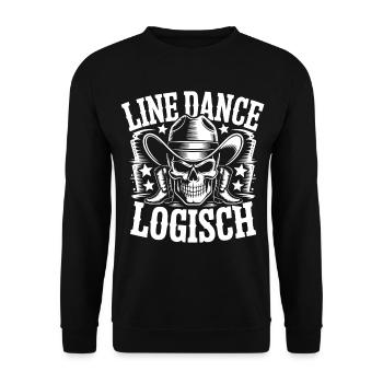 Line Dance Logisch Skull - Unisex Pullover - Schwarz - Vorne - Alina (178cm) & Michal (187cm)