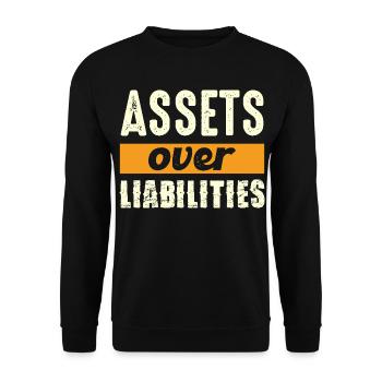 Assets over liabilities - Unisex Sweatshirt - black - Front - Alina (178cm) & Michal (187cm)