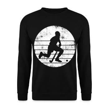 Hockeyspieler Skizze - Unisex Pullover - Schwarz - Vorne - Alina (178cm) & Michal (187cm)