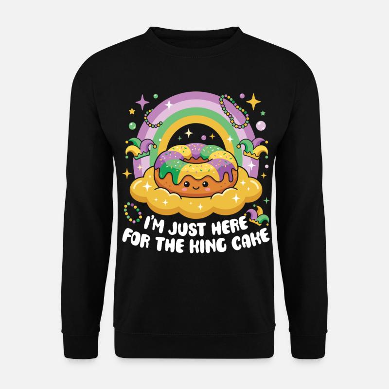 King Cake Mardi Gras Kawaii - Unisex Sweatshirt - black