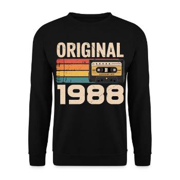 Originaler 1988er Retro-Geburtstag 1988 - Unisex Pullover - Schwarz - Vorne - Alina (178cm) & Michal (187cm)