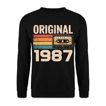 Original 1987 Vintage 1987 Rétro Anniversaire - Sweat-shirt Unisexe - noir - Devant - Alina (178cm) & Michal (187cm)