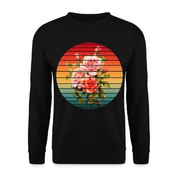 FLEUR DE PRINTEMPS VINTAGE - Sweat-shirt Unisexe - noir - Devant - Alina (178cm) & Michal (187cm)