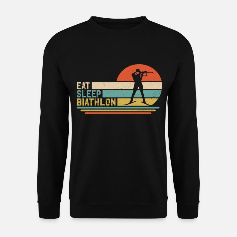 eat sleep biathlon  - Unisex Pullover - Schwarz