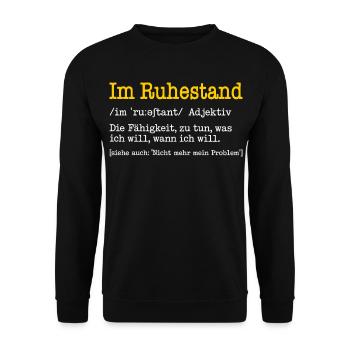 Retired Definition Funny Retiree Gift - Unisex Sweatshirt - black - Front - Alina (178cm) & Michal (187cm)