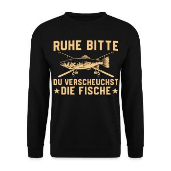 Pêche : repose-toi pour faire fuir les poissons - Sweat-shirt Unisexe - noir - Devant - Alina (178cm) & Michal (187cm)